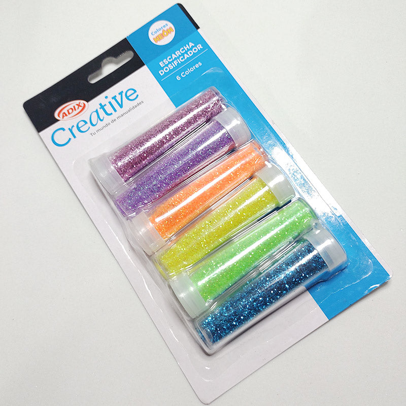 Escarcha neon con dosificador de 6 colores