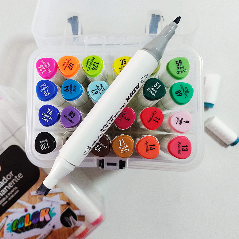 Marcadores permanentes doble punta, Set de 24