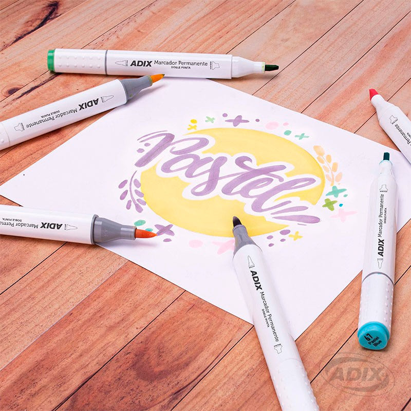 Marcadores permanentes doble punta, Set de 6