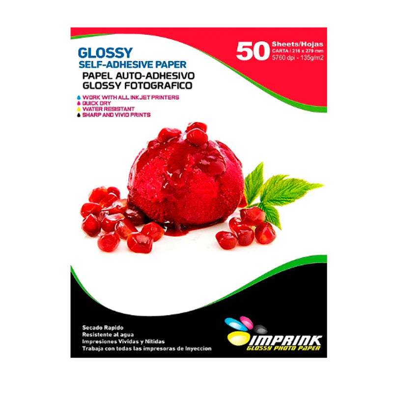 Papel Fotográfico adhesivo ANTIOXIDO Brillante 135gr, A4
