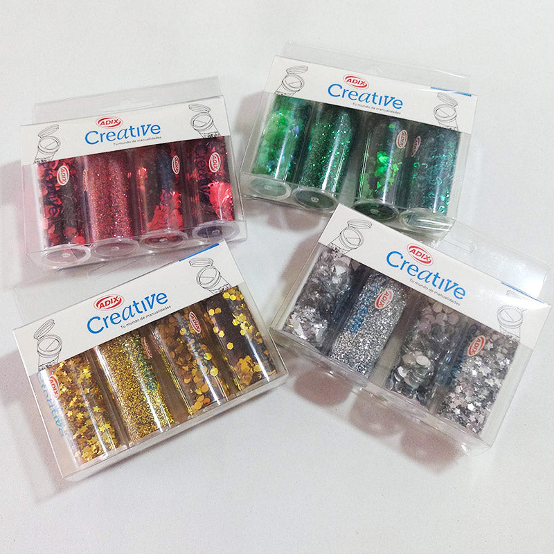 Set de Confeti / Glitter Plateado