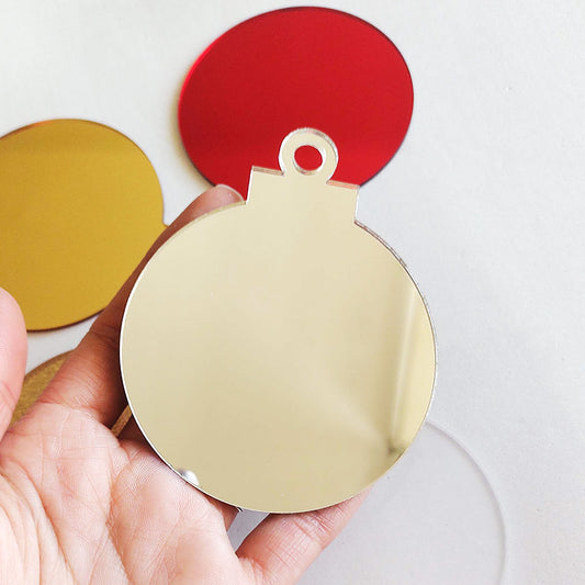 Bambalinas acrílicas planas para personalizar - Espejo Plateadas