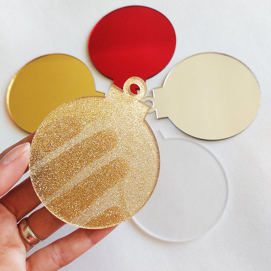 Bambalinas acrílicas planas para personalizar - Glitter Champagne
