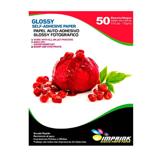 Papel Fotográfico adhesivo ANTIOXIDO Brillante 135gr, A4