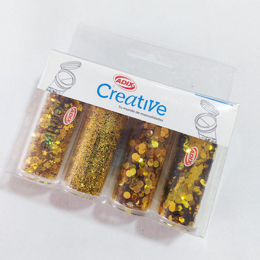 Set de Confeti / Glitter Dorado
