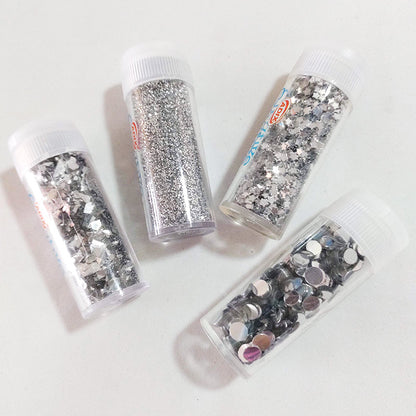 Set de Confeti / Glitter Plateado