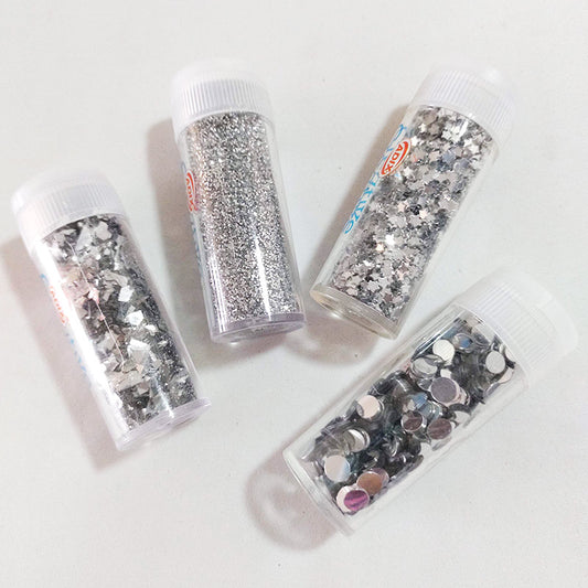 Set de Confeti / Glitter Plateado