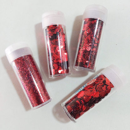 Set de Confeti / Glitter Rojo