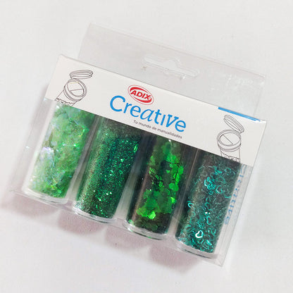 Set de Confeti / Glitter Verde