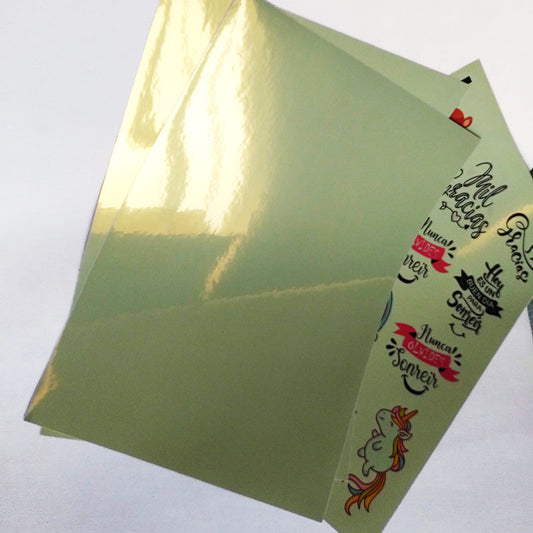 Vinilo adhesivo DORADO imprimible, A4 - 20Hojas